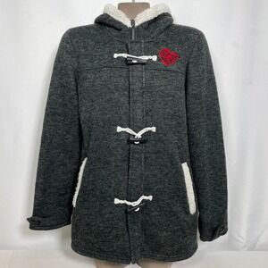 Tokyo Disney Resort Oswald the Lucky Rabbit Gray Sherpa Lined Coat Women's LARGE